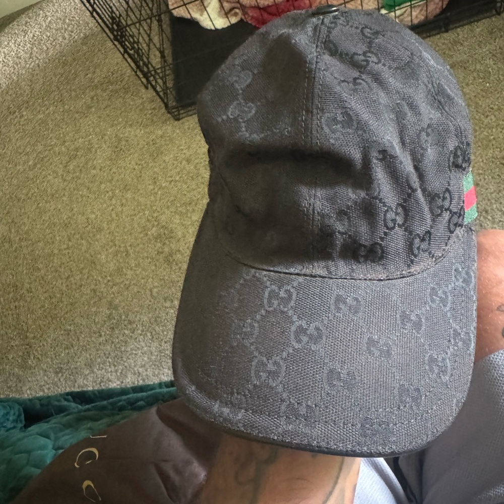Gucci Black Monogram Cap